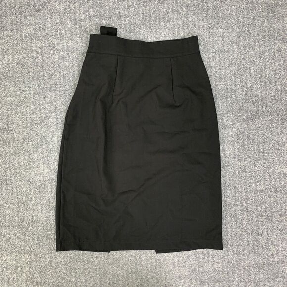 Two Way Skirt Women S Small Black High Waist Side Tie Stretch Faux Wrap Side Zip - Picture 12 of 16